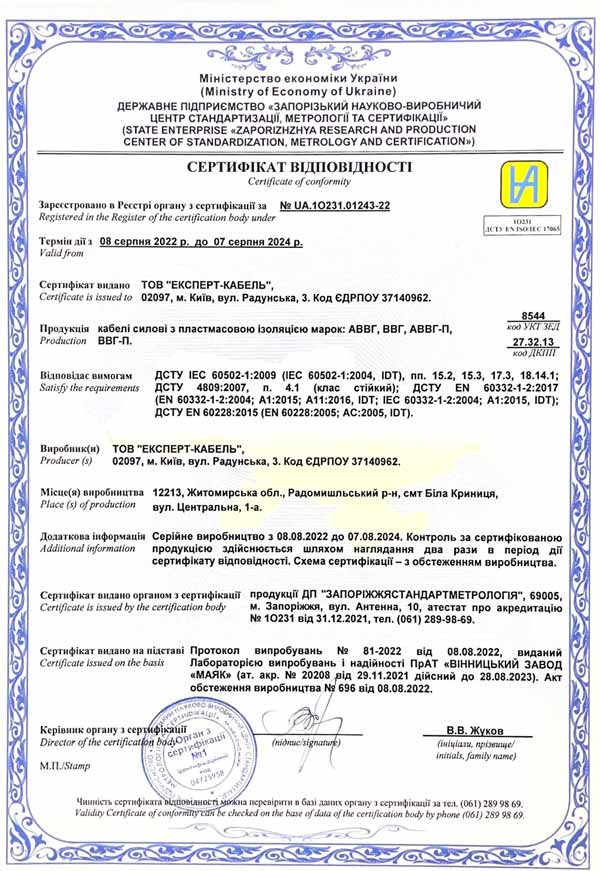 Expert Cable Certificate